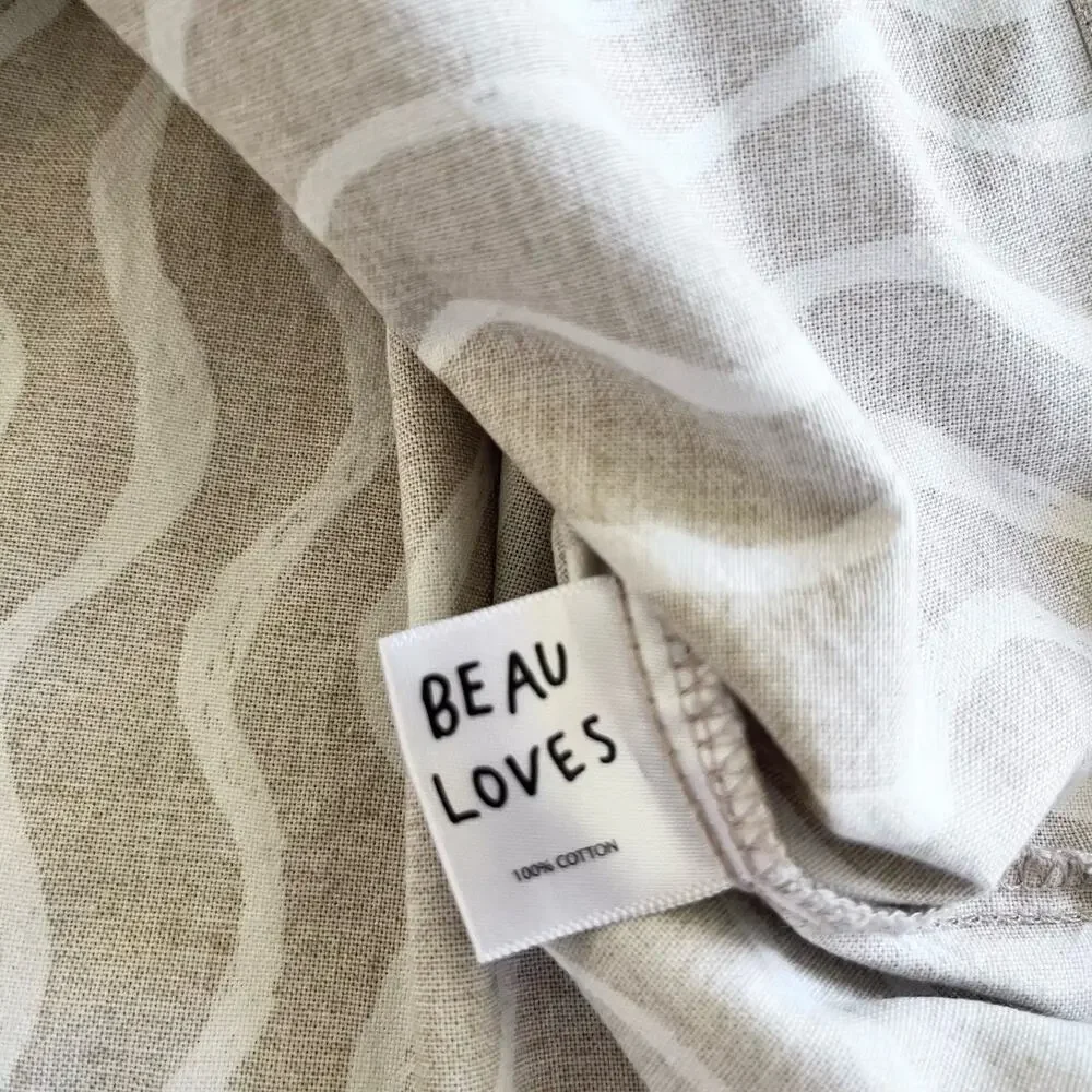 Beau Loves Wiggle Print Organic Cotton Stella Dress in Caramel sz 10/11